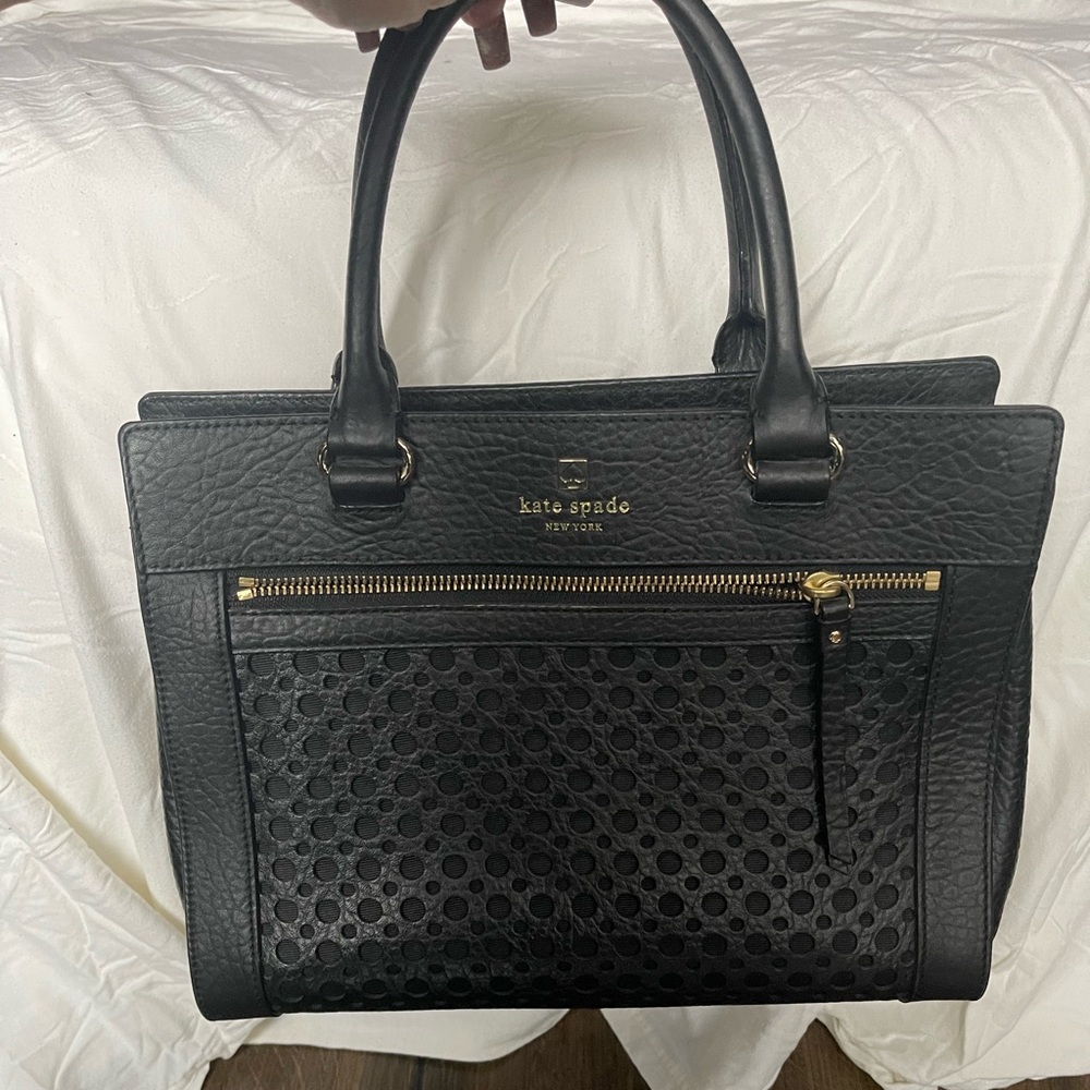 Kate Spade Black Perforated Handbag
